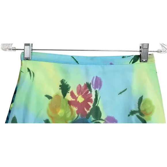 Xoxo Mini Skirt Womens Size 7 Floral Print Y2K Skater Polyester Made In USA - Picture 5 of 12